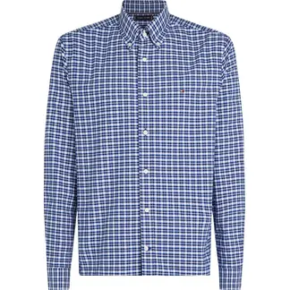 TOMMY HILFIGER - Camisa azul oscuro heritage oxford de cuadros de corte regular