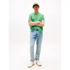 TOMMY HILFIGER - Camiseta verde de cuello redondo