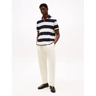 TOMMY HILFIGER - Polo azul de corte amplio con diseño color block