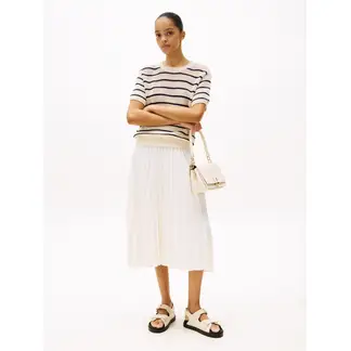 TOMMY HILFIGER - Saco De Rayas tejido de croché con punto Pointelle