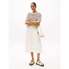 TOMMY HILFIGER - Saco De Rayas tejido de croché con punto Pointelle