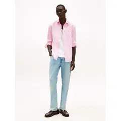 TOMMY HILFIGER - Camisa rosa TH Flex de corte slim