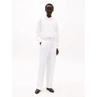 TOMMY HILFIGER - Buzo blanco con logo a contraste bordado