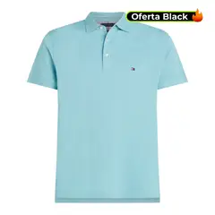 TOMMY HILFIGER - Polo celeste slim 1985