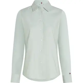 TOMMY HILFIGER - Camisa verde de corte regular con logo bordado