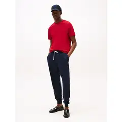 TOMMY HILFIGER - Camiseta roja de cuello redondo