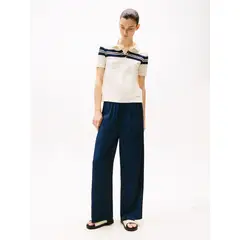 TOMMY HILFIGER - Polo blanco de rayas con corte slim