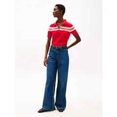 TOMMY HILFIGER - Polo rojo de rayas con corte slim
