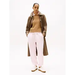 TOMMY HILFIGER - Joggers rosa con bajo elástico y logo