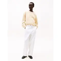 TOMMY HILFIGER - Sacos amarillo / Saco tejido de cuello redondo con logo