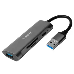 GENERICO - Hub Usb Multipuertos 3.0 Micro Sd Carcaza Aluminio