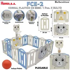 GENERICO - Corral De Juegos Plegable y Modulable Para Bebes Azul