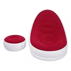 INFANTILES CAJUROMIX - Sillón Relax Inflable Con Reposapiés comodidad Total Rojo