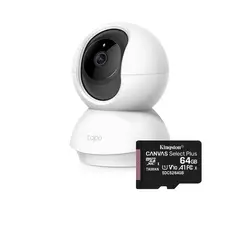 TP LINK - Cámara de Seguridad para Interiores TP-Link C200 + MicroSD 64GB
