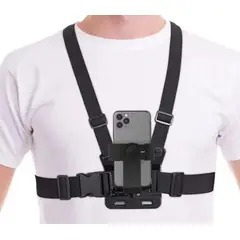 GENERICO - Soporte Porta telefono Celular y Camaras GoPro de Pecho