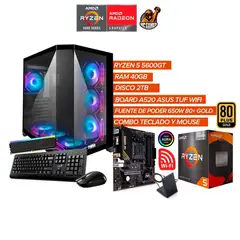 AMD - PC GAMER RYZEN 5 5600GT - 40GB RAM - 2TB - A520 TUF WiFi - 650W 80+ GOLD