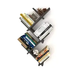 GENERICO - Repisa Biblioteca Flotante B-02 Minimalista Moderna Color Gris oscuro