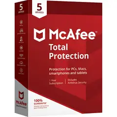 MCAFEE - Total Protection 5 Dispositivos 1 Año Entrega Rápida
