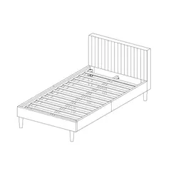 RTA DESIGN - Cama Doble Tania Gris Oscuro madera roble tapizada