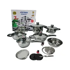 SWISSHOME - Bateria De Ollas Acero Quirúrgico Hoofman Germany 21 Piezas