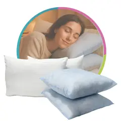 HOGARETO - Set 2 Almohadas 70x50cm + 2 Cojines Siliconados para forrar -
