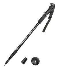 GENERICO - Baston Senderismo Trekking Ajustable Antichoque Telescopico Negro