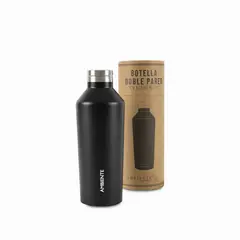 AMBIENTE GOURMET - Botella doble pared en acero negro