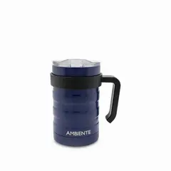 AMBIENTE GOURMET - Mug doble pared acero azul oscuro 550ml