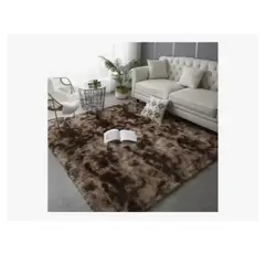 INNOVA - Tapete Alfombra Antideslizante Peluda 1.5 X 2 Metros Decorativo Cafe