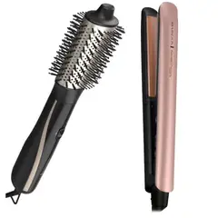 REMINGTON - Combo Plancha Keratina y Cepillo Secador Wet2Style