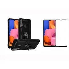 GENERICO - Funda Armadura Antichoque + Vidrio Templado Para Samsung Galaxy A20S