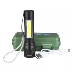 GENERICO - Linterna tactica recargable led zoom aluminio estuche