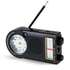 ENERGY PLUS - Radio AMFMSW Largo Alcance con Reloj Antena Bluetooth USB Negro