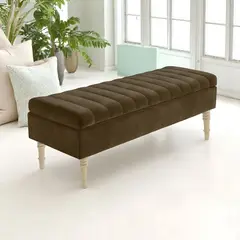 DISEÑOS RAMONA'S - Puff Baúl Con Paneles 100x40x50 Chocolate