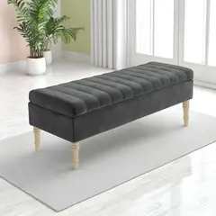 DISEÑOS RAMONA'S - Puff Baúl Con Paneles 100x40x50 Dark Grey
