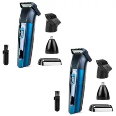 STYLE STARS - Set x 2 Afeitadora Eléctrica 3 en 1 Recargable e Inalámbrica Azul