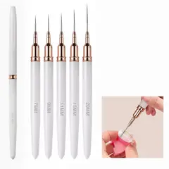 GENERAL - Set 5 Pinceles Con Tapa Liner Cerdas Finas Profesionales B