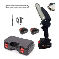 GENERICO - Mini Sierra Motosierra Cadena Inalámbrica 2 Baterias 48v