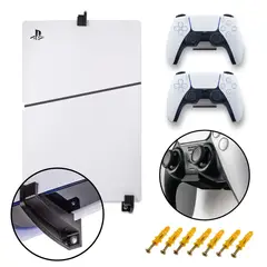 GENERICO - Soporte de Pared para ps5 SLIM DIGITAL + 2 soportes de control.