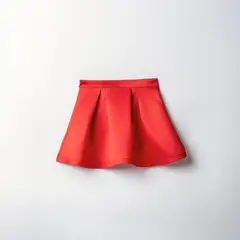 QTORSE - Falda para Niña Satinada Roja