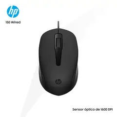 HP - Mouse Alámbrico Óptico 150 Wired Negro