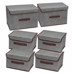 ENERGY PLUS - Set x6 Cajas Organizadoras Ropa Plegables con Tapa y Manijas