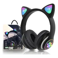 KIDSHOP - Audifonos Inalambricos Diadema Bluetooth Con Orejas De Gato Negro