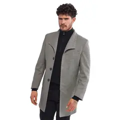 LOS CABALLEROS - Abrigo solapa amplia gris