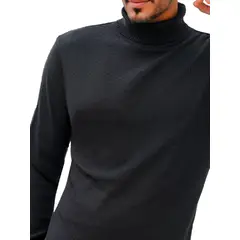 SYK - Buzo Cuello Tortuga Para Hombre Unicolor