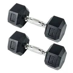 STYLE STARS - Kit x2 Mancuerna Hexagonal 5 Kg Pesas Entrenamiento Seguro