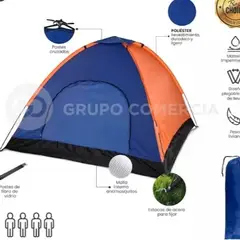 GENERICO - Carpa Camping Acampar Facil Armado 4 Personas Impermeable Ti