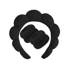 GENERICO - Kit Diadema Y Muñequera De Skincare Maquillaje Spa Esponja