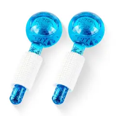 STYLE STARS - Set x2 Globos de Hielo Facial Masajeador Lifting Anti Ojeras Azul