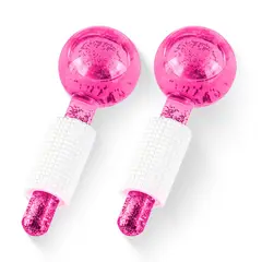 STYLE STARS - Set x2 Globos de Hielo Facial Masajeador Lifting Anti Ojeras Rosad